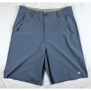 FREE FLY Mens Performance Shorts Blue Outdoor Stretch 9.5" Chino Casual Size 32